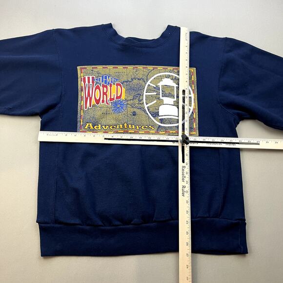 Vintage Nature Hiking Sweatshirt Adult Large Blue Coleman Outdoors Adventure 90s - Picture 6 of 9
